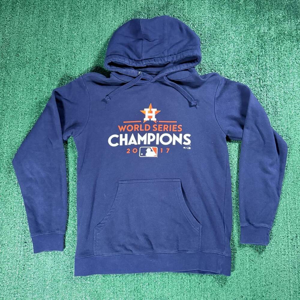 Fanatics Houston Astros 2017 World Series Champions Navy Pullover Hoodie Medium